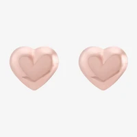 14K Gold 5.5mm Heart Stud Earrings