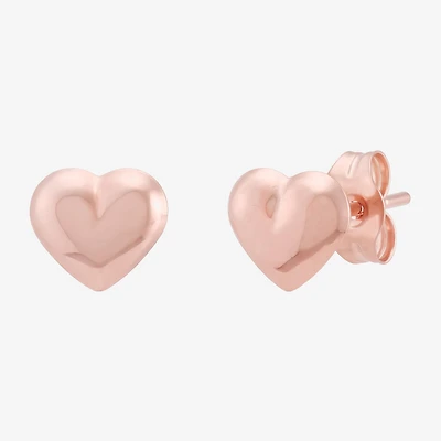 14K Gold 5.5mm Heart Stud Earrings