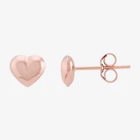 14K Gold 5.5mm Heart Stud Earrings