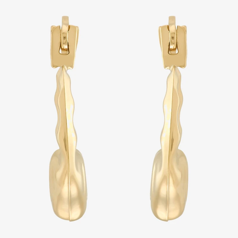 Girls 14K Gold 12.3mm Heart Hoop Earrings