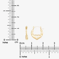 Girls 14K Gold 12.3mm Heart Hoop Earrings