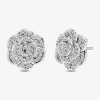 Enchanted Disney Fine Jewelry 1/2 CT. T.W. Natural White Diamond 14K Gold 16.8mm Flower Cinderella Princess Stud Earrings