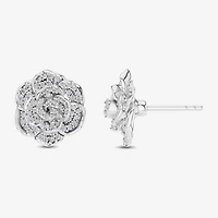 Enchanted Disney Fine Jewelry 1/2 CT. T.W. Natural White Diamond 14K Gold 16.8mm Flower Cinderella Princess Stud Earrings