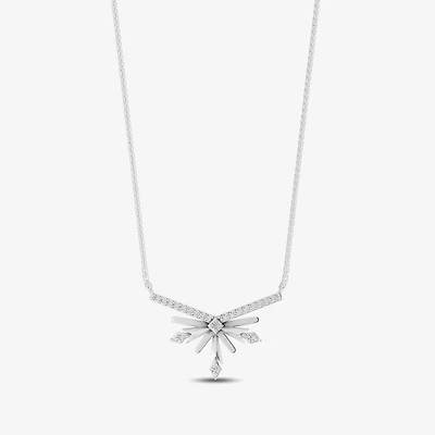 Enchanted Disney Fine Jewelry Womens 1/10 CT. T.W. Natural White Diamond Sterling Silver 18 Inch Pendant Necklace