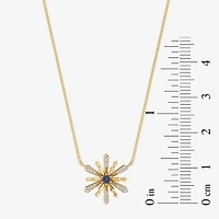 Enchanted Disney Fine Jewelry Womens 1/10 CT. T.W. Genuine Blue Aquamarine Sterling Silver 17 1/2 Inch Pendant Necklace