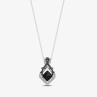 Enchanted Disney Fine Jewelry Womens 1/8 CT. T.W. Genuine Black Onyx Sterling Silver 18 Inch Pendant Necklace