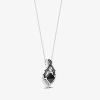 Enchanted Disney Fine Jewelry Womens 1/8 CT. T.W. Genuine Black Onyx Sterling Silver 18 Inch Pendant Necklace