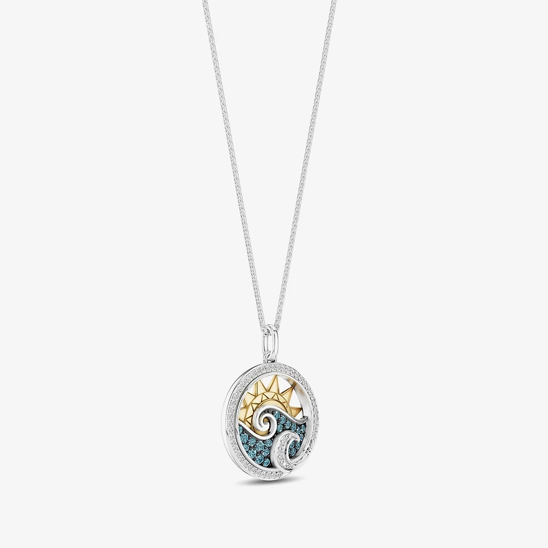 Enchanted Disney Fine Jewelry Womens 1/6 CT. T.W. Genuine Blue Topaz 14K Gold Over Silver Sterling Silver 18 Inch Pendant Necklace
