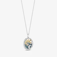 Enchanted Disney Fine Jewelry Womens 1/6 CT. T.W. Genuine Blue Topaz 14K Gold Over Silver Sterling Silver 18 Inch Pendant Necklace