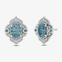 Enchanted Disney Fine Jewelry 1/6 CT. T.W. Genuine Blue Topaz Sterling Silver 14mm Aladdin Jasmine Stud Earrings