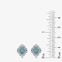 Enchanted Disney Fine Jewelry 1/6 CT. T.W. Genuine Blue Topaz Sterling Silver 14mm Aladdin Jasmine Stud Earrings