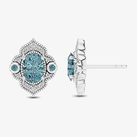 Enchanted Disney Fine Jewelry 1/6 CT. T.W. Genuine Blue Topaz Sterling Silver 14mm Aladdin Jasmine Stud Earrings