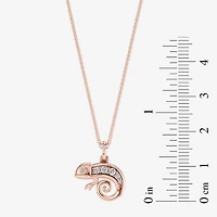 Enchanted Disney Fine Jewelry Womens 1/6 CT. T.W. Natural White Diamond 14K Gold Over Silver 18 Inch Pendant Necklace