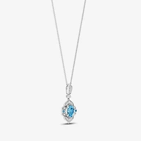 Enchanted Disney Fine Jewelry Womens 1/6 CT. T.W. Genuine Blue Topaz Sterling Silver 18 Inch Pendant Necklace