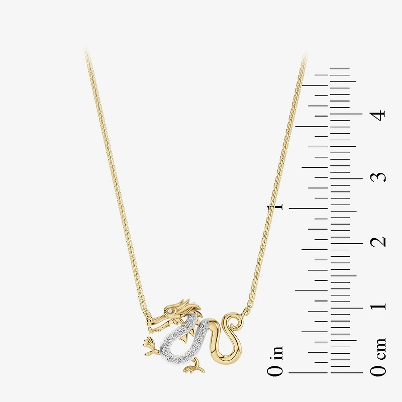 Enchanted Disney Fine Jewelry Womens Diamond Accent Natural White Diamond 14K Gold Over Silver 17 Inch Pendant Necklace