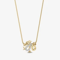 Enchanted Disney Fine Jewelry Womens Diamond Accent Natural White Diamond 14K Gold Over Silver 17 Inch Pendant Necklace
