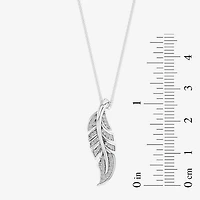 Enchanted Disney Fine Jewelry Womens 1/6 CT. T.W. Natural White Diamond Sterling Silver 18 Inch Pendant Necklace