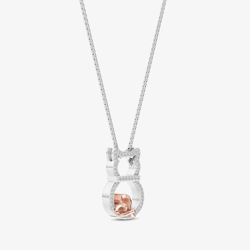 Hallmark Diamonds Womens 1/10 CT. T.W. Natural White Diamond 14K Rose Gold Over Silver 18 Inch Pendant Necklace