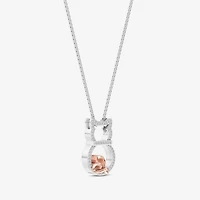 Hallmark Diamonds Womens 1/10 CT. T.W. Natural White Diamond 14K Rose Gold Over Silver 18 Inch Pendant Necklace