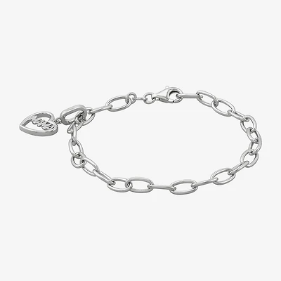 Limited Quantities! Womens Sterling Silver Heart Charm Bracelet