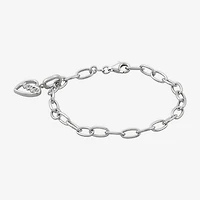 Limited Quantities! Womens Sterling Silver Heart Charm Bracelet
