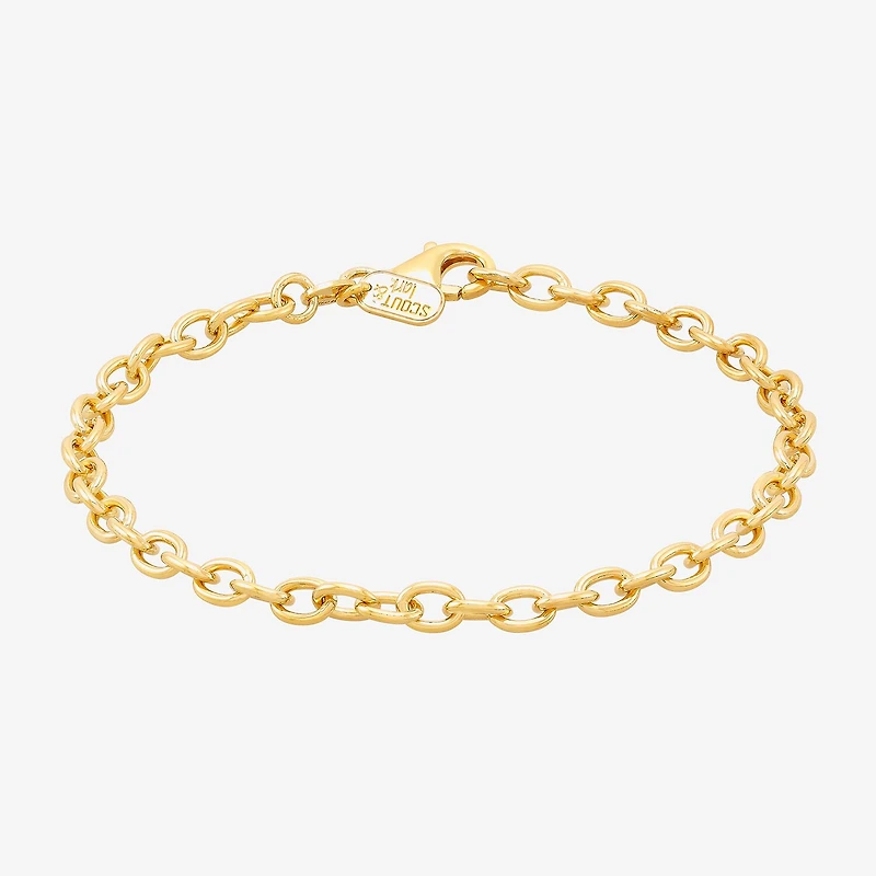 Limited Quantities! Mens 18K Gold Over Silver 7.5 Inch Solid Cable Chain Bracelet