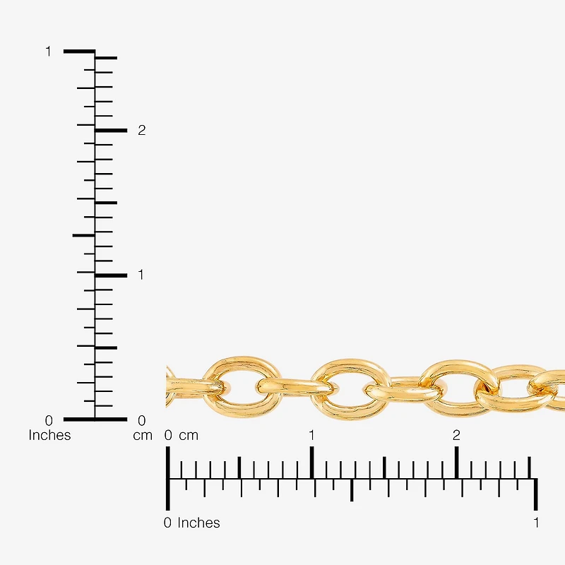 Limited Quantities! Mens 18K Gold Over Silver 7.5 Inch Solid Cable Chain Bracelet