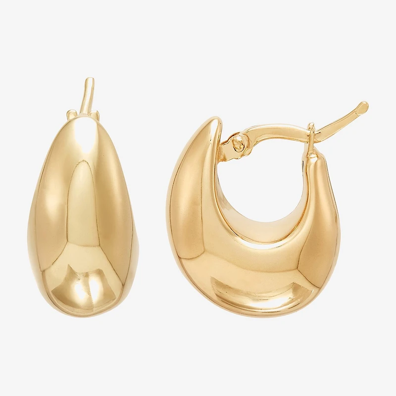Limited Quantities! Womens 14K Gold 14mm Hoop Earrings