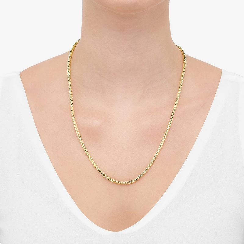 Limited Quantities! Womens 14K Gold 22 Inch Box Chain Necklace
