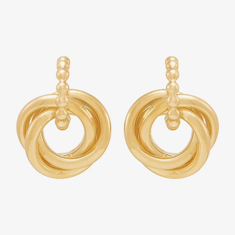 Limited Quantities! Womens 14K Gold Knot Drop Earrings