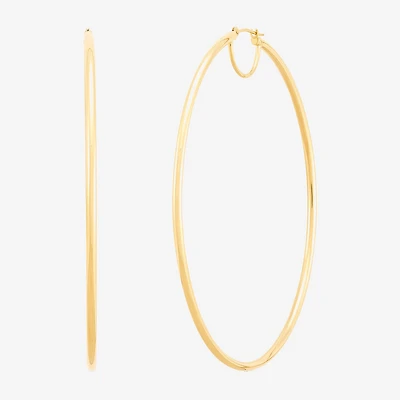 Limited Quantities! Womens 10K Gold 70mm Hoop Earrings