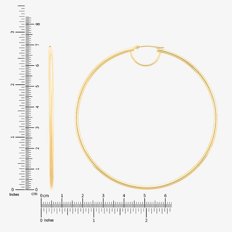Limited Quantities! Womens 10K Gold 70mm Hoop Earrings