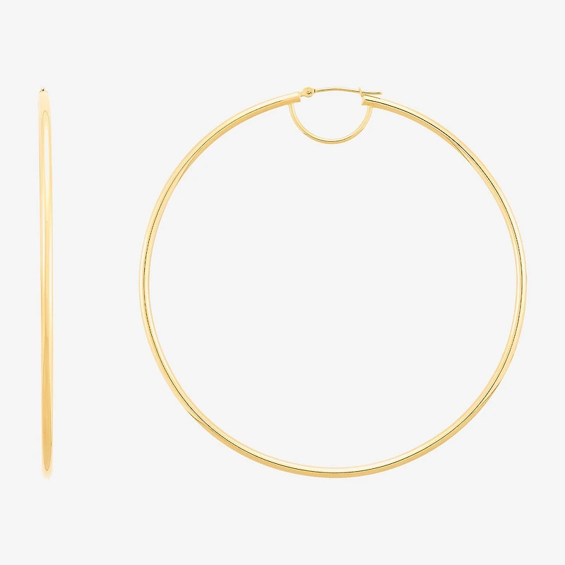 Limited Quantities! Womens 10K Gold 70mm Hoop Earrings