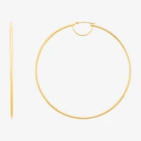 Limited Quantities! Womens 10K Gold 70mm Hoop Earrings