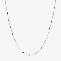 Limited Quantities! Womens 14K Gold 18 Inch Beaded Necklace