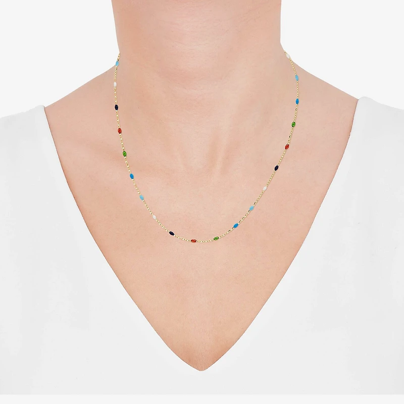 Limited Quantities! Womens 14K Gold 18 Inch Beaded Necklace