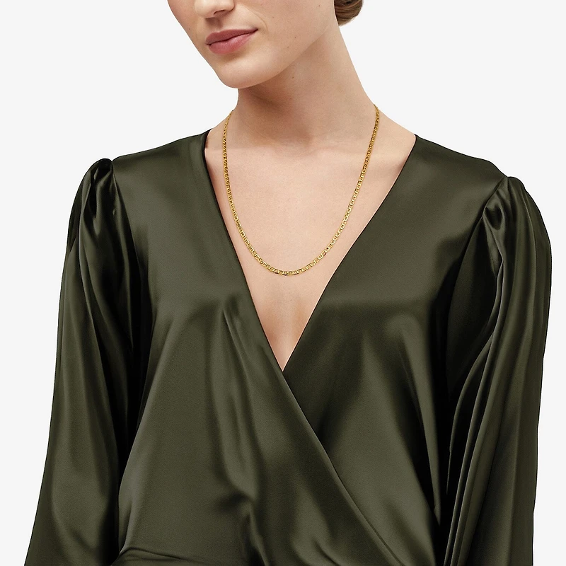 Limited Quantities! Womens 10K Gold 22 Inch Mariner Chain Necklace