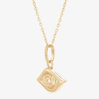 Limited Quantities! Womens 10K Gold Evil Eye 18 Inch Pendant Necklace