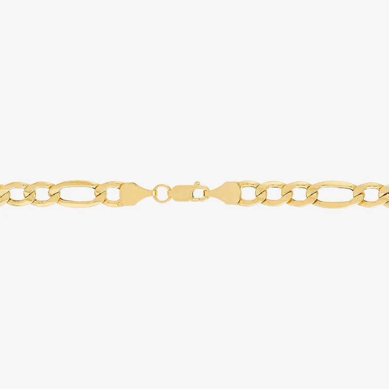 Limited Quantities! Womens 10K Gold 8 1/2 Inch Hollow Figaro Chain Bracelet