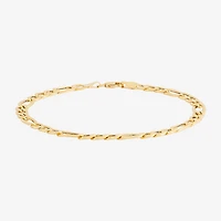 Limited Quantities! Womens 10K Gold 8 1/2 Inch Hollow Figaro Chain Bracelet