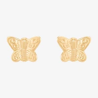 Limited Quantities! 14K Gold 4.5mm Butterfly Stud Earrings