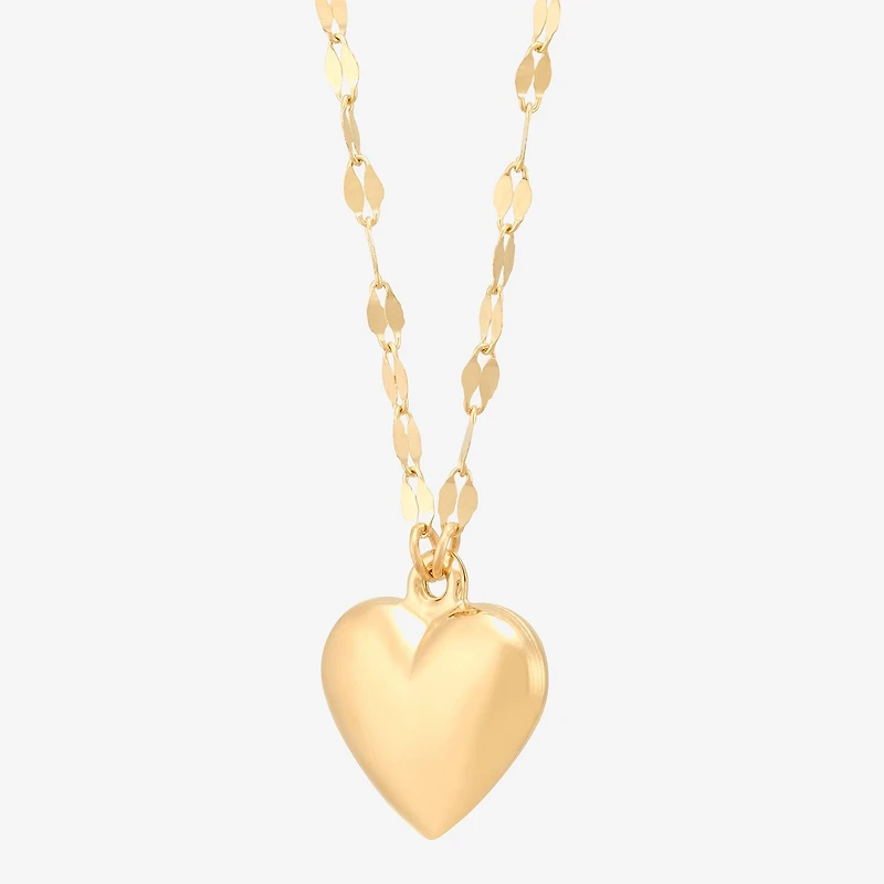 Limited Quantities! Womens 14K Gold Heart 18 Inch Pendant Necklace