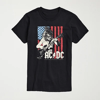 Novelty Mens Crew Neck Short Sleeve Regular Fit AC/DC Big and Tall Graphic T-Shirt