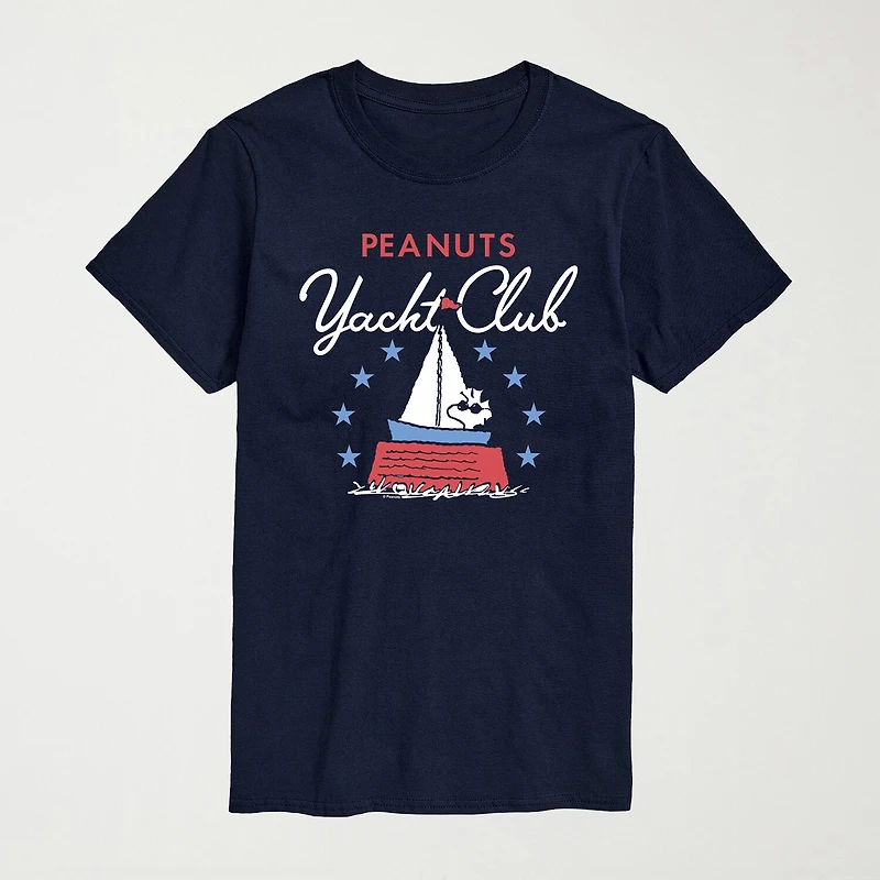 Novelty Mens Crew Neck Short Sleeve Regular Fit Peanuts Big and Tall Graphic T-Shirt