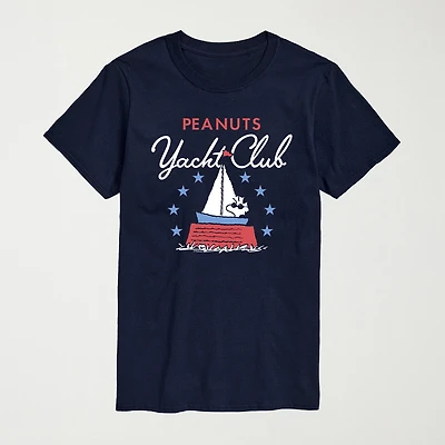 Novelty Mens Crew Neck Short Sleeve Regular Fit Peanuts Big and Tall Graphic T-Shirt