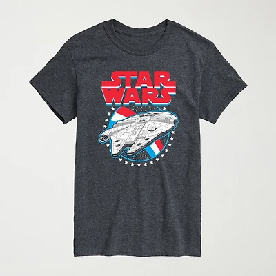 Novelty Mens Crew Neck Short Sleeve Regular Fit Star Wars Big and Tall Graphic T-Shirt