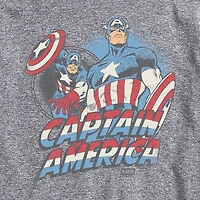 Novelty Mens Crew Neck Short Sleeve Regular Fit Captain America Marvel Big and Tall Graphic T-Shirt