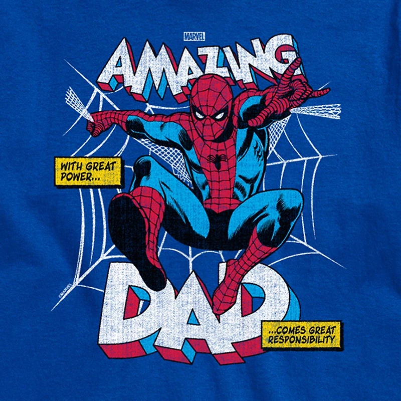 Novelty Mens Crew Neck Short Sleeve Regular Fit Marvel Spiderman Big and Tall Graphic T-Shirt