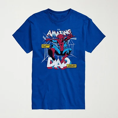 Novelty Mens Crew Neck Short Sleeve Regular Fit Marvel Spiderman Big and Tall Graphic T-Shirt