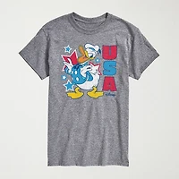 Novelty Mens Crew Neck Short Sleeve Regular Fit Donald Duck Big and Tall Graphic T-Shirt